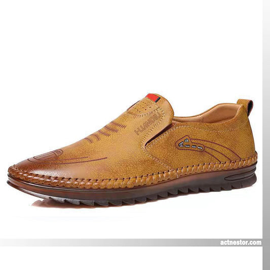 🔥40 % RABATT🔥Atmungsaktive, rutschfeste Ledersneaker für Herren