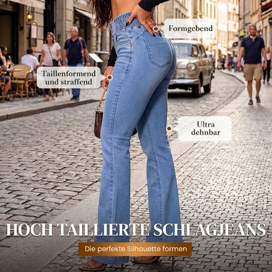 👖 50 % RABATT – 2026 Trend Damen Stretch-Schlagjeans mit hohem Bund | Bequeme Passform trifft auf elegante Silhouette ✨