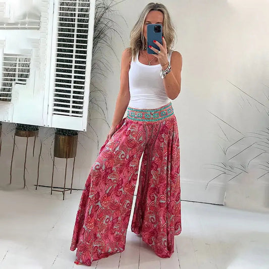 ⏳Leichte Hose mit Paisley-Druck & elastischem Bund – Boho-Charme für Freizeit & Reise | Bequem & pflegeleicht