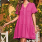 🌸2026 Zeitlich begrenzter Verkauf – 50 % Rabatt🌸Damen-Stufenkleid mit Rüschenbesatz und V-Ausschnitt👚