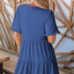 🌸2026 Zeitlich begrenzter Verkauf – 50 % Rabatt🌸Damen-Stufenkleid mit Rüschenbesatz und V-Ausschnitt👚