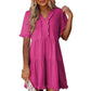 🌸2026 Zeitlich begrenzter Verkauf – 50 % Rabatt🌸Damen-Stufenkleid mit Rüschenbesatz und V-Ausschnitt👚