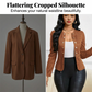 🧥 50% RABATT! 🌞 Damen kragenlose Kunstwildleder-Jacke – Kurze Silhouette & samtige Textur – Weich, elegant & perfekt für Frühlingstage, Büro oder lässige Ausflüge ✨