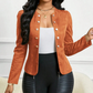 🧥 50% RABATT! 🌞 Damen kragenlose Kunstwildleder-Jacke – Kurze Silhouette & samtige Textur – Weich, elegant & perfekt für Frühlingstage, Büro oder lässige Ausflüge ✨
