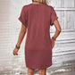👗🌺 50% RABATT! Frauen modisches Kleid mit einfarbiger Knopfleiste & Nackenrollen-Hülle – Elegant, zeitlos & perfekt für festliche Anlässe ✨