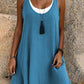 Lässiges, lockeres, ärmelloses Tanktop-Kleid in Layering-Optik für Damen