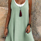 Lässiges, lockeres, ärmelloses Tanktop-Kleid in Layering-Optik für Damen