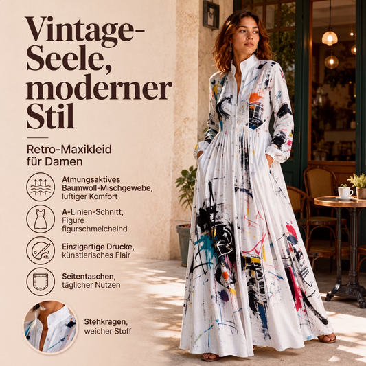 👗 50 % RABATT – Damen Maxikleid mit künstlerischem Graffiti-Print | Einzigartiger Stil trifft auf eleganten Tragekomfort ✨