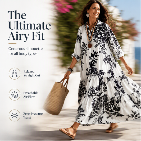 🌸 50 % RABATT – Damen Boho Maxikleid mit Blumenmuster | Luftiger Sommer-Look mit eleganter Bewegungsfreiheit ✨