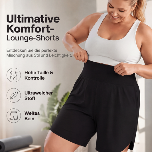 🩳 50 % RABATT – Damen Lounge-Shorts mit weitem Bein & hohem Bund | Maximaler Komfort für entspannte Sommertage ✨