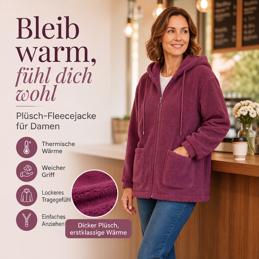 ☁️ Lässig & kuschelig – Weites Sherpa-Hoodie für Damen – Weicher Stoff, lockerer Schnitt & vielseitig kombinierbar