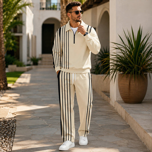 👕 50 % RABATT | Sportlich, lässig & unkompliziert – Herren 2-teiliges Set mit Half-Zip