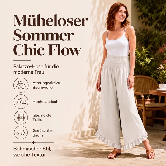 👖 50 % RABATT | Luftig, lässig & bequem – Damen High-Waist Hose aus Baumwolle & Leinen