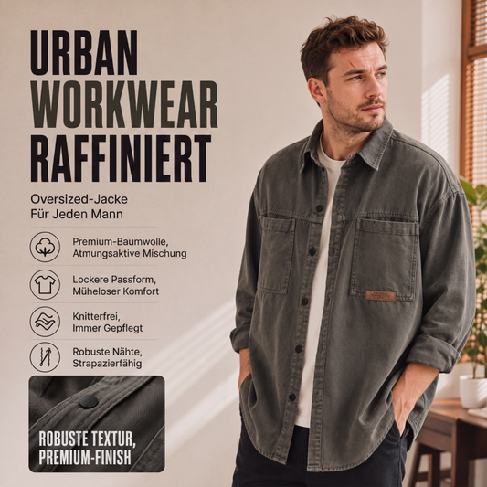 👕 50 % RABATT | Lässig, praktisch & vielseitig – Herren Utility-Hemd mit lockerer Passform