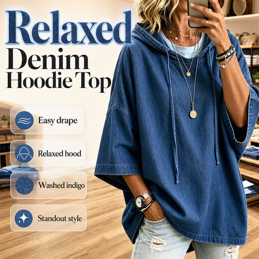 👚 50 % RABATT | Lässig, locker & unkompliziert – Damen Denim-Hoodie in entspannter Passform