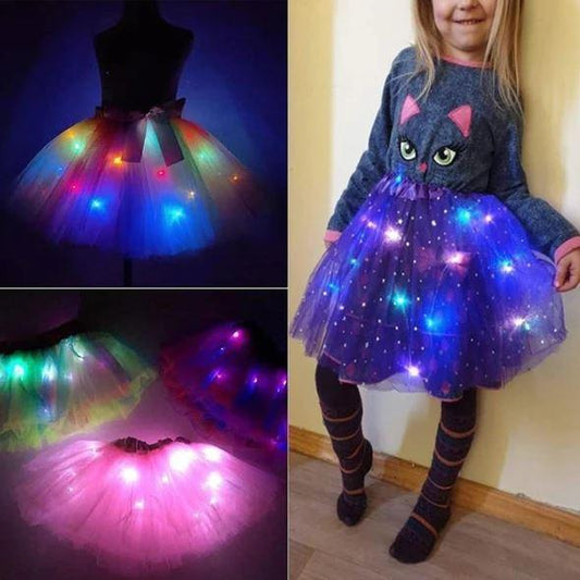 ✨ 50 % RABATT | Magischer Leuchtspaß für besondere Momente – LED-Tüllrock für Kinder