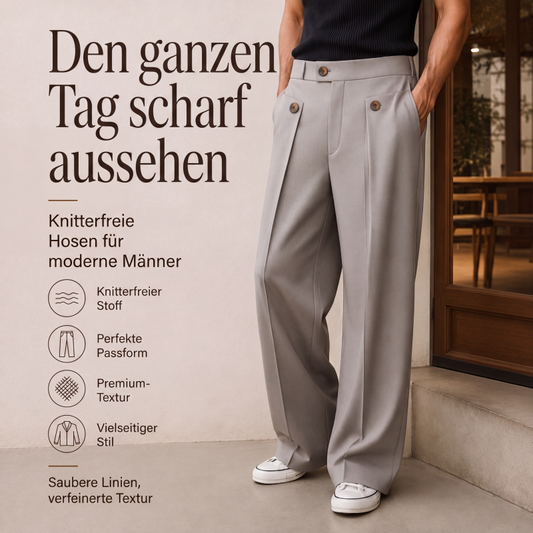 👖 50 % RABATT | Schluss mit zerknitterten Hosen – Herren Freizeithose mit geradem Schnitt