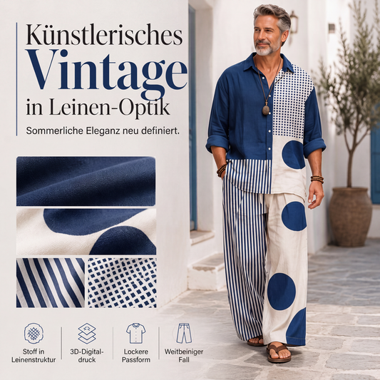 👕 50 % RABATT | Keine Lust auf langes Kombinieren? – Herren Retro 2-teiliges Set mit lockerem Schnitt