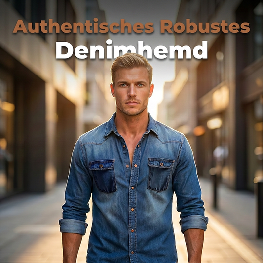 👔 50% Rabatt | Robuster Denim & gepflegter Komfort – Herren Jeanshemd