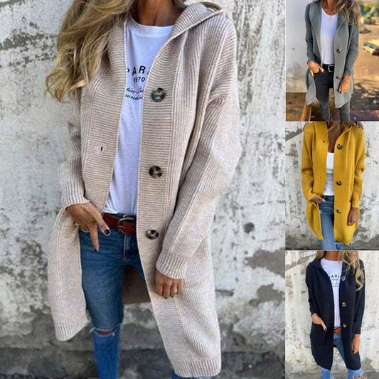 🧶 50% Rabatt | Gemütliche Wärme & schmeichelhafter Komfort – Kapuzen-Strickjacke