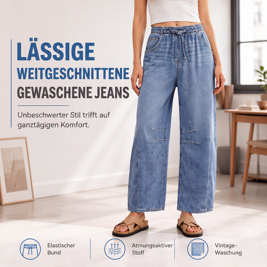 👖 50% Rabatt | Flexible Taille & entspannter Komfort – Damen Wide-Leg Jeans