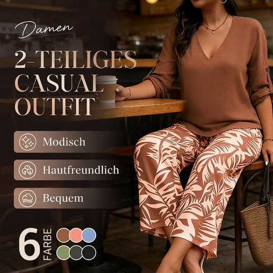 👚 50% Rabatt | Mühelose Eleganz & fließender Komfort – V-Neck Damen-Set