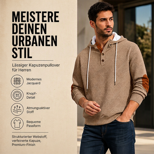 👕 50% Rabatt | Mehr Struktur & Charakter für lässige Looks – Herren Jacquard-Hoodie