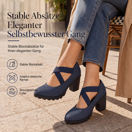 Mary-Jane-Schuhe für Damen mit runder Spitze, überkreuzten Riemen, Blockabsatz, Plateau und Cut-Out-Ausschnitten, hochhackig