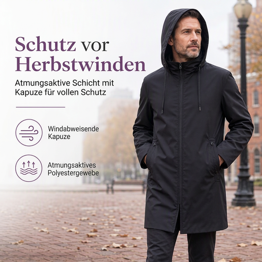 Schlanke taillierte Windjacke mit Kapuze für Herren