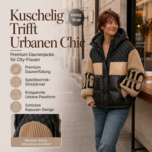 🎨 Warm & modern – Steppjacke mit Patchwork-Muster – Bequemer Schnitt, weicher Stoff & vielseitig kombinierbar