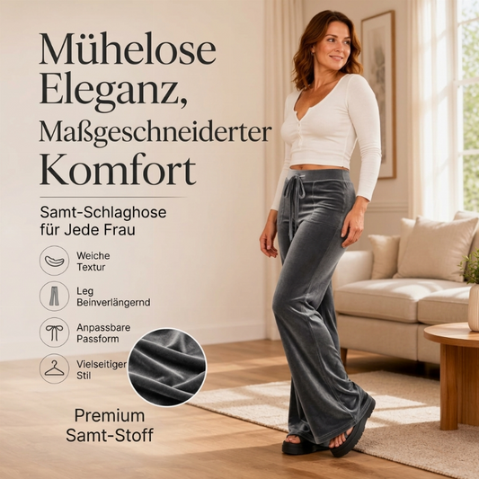 👖 Samt-Schlaghose mit Kordelzug für Damen – Weich, schmeichelnd & immer passend