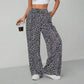 🐆 Weite Geradebein-Hose mit Leopardenmuster für Damen – Lässig, bequem & immer passend
