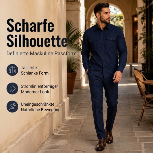 👔 Herren Zweiteiler-Set aus Polyester – Hemd und Hose, bequem & immer passend
