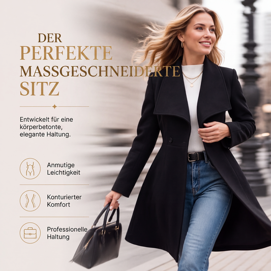 🧥 Eleganter taillierter Damenmantel mit Reverskragen – Feminin, bequem & immer passend