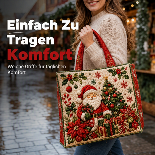 ☃️ Weich & festlich – Gesteppte Tragetasche im Weihnachtsdesign – Bequemer Sitz, weicher Stoff & vielseitig einsetzbar