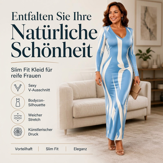 👗 Feminin & figurbetont – Bedrucktes Bodycon-Maxikleid – Weicher Stoff, moderner Schnitt & vielseitig kombinierbar