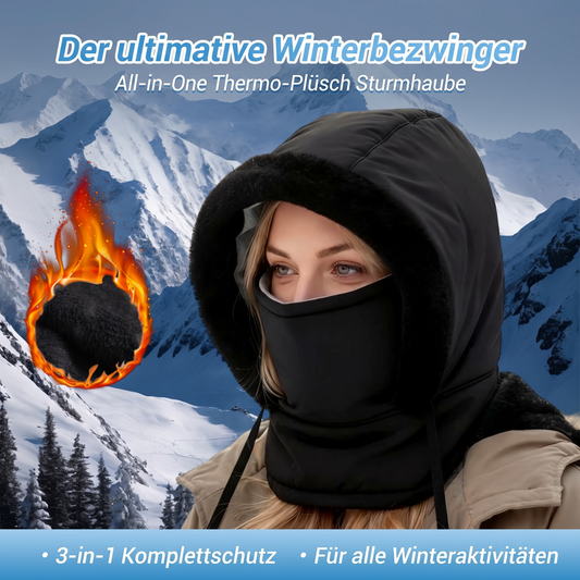 🧥 Warme Wintermütze mit Gesichtsschutz – Hochwertiges Thermomaterial, kuscheliges Plüschfutter & praktisches Design