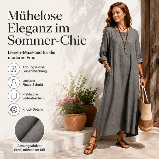 🌴 Lässig & praktisch – Maxikleid mit Taschen – Weicher Stoff, moderner Schnitt & vielseitig kombinierbar