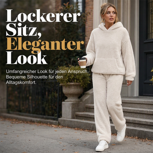 ☁️ Warm & kuschelig – Plüsch-Lounge-Set für Damen – Weicher Stoff, bequemer Schnitt & vielseitig kombinierbar