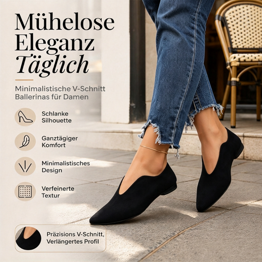 🥿 Schicke Damen flache Schuhe mit spitzer Zehenpartie & V-Ausschnitt – Feminin, bequem & immer passend
